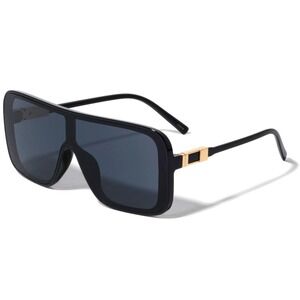 Women Oversized Sunglasses Vintage Fashion Style‎ Square Retro Frame Dark Black